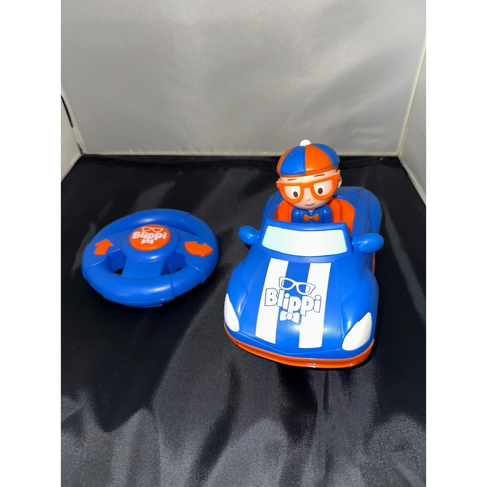 Blippi My First RC Race Car Blue‎ Orange Remote Control Steering Wheel Toy Car
